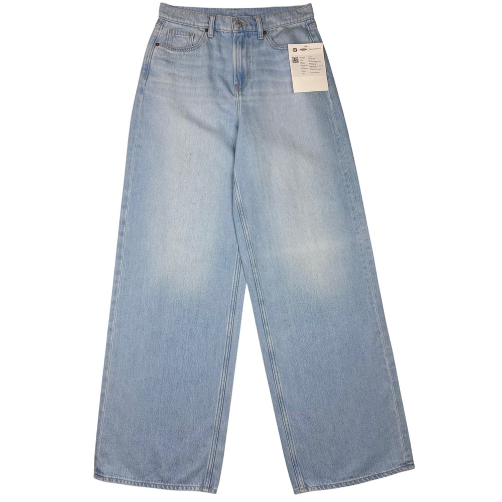 Old Navy 6 Tall Baggy Wide Leg Jeans High Rise Light Wash Basil Skater Sample